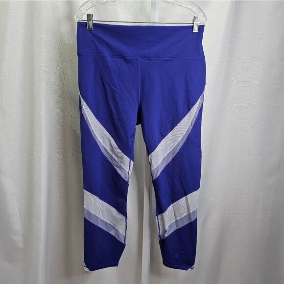 Fabletics Blue High Waisted Mesh Powerhold Leggings Size XXL - Picture 2 of 12